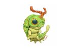  black_eyes caterpie closed_mouth colored_sclera english_commentary full_body gen_1_pokemon justinchans no_humans pokemon pokemon_(creature) signature simple_background solo white_background yellow_sclera 