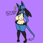  anthro areola big_breasts breasts canid canine female hi_res lucario mammal nintendo nipples pok&eacute;mon pok&eacute;mon_(species) retr0foxx solo video_games 