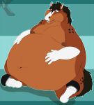  absurd_res anthro belly big_belly equid equine hi_res horse hyper hyper_belly immobile male mammal morbidly_obese morbidly_obese_anthro obese obese_anthro obese_male overweight overweight_anthro overweight_male pumex solo 