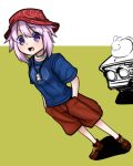  1girl asortofcolorfag boa_(brianoa) bunny car choker choujigen_game_neptune colorized crazy_taxi ground_vehicle hat highres looking_at_viewer motor_vehicle neptune_(neptune_series) neptune_(series) open_mouth shirt shoes short_hair shorts smile sneakers 
