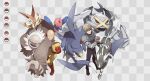  2boys alternate_color armor bald bangs belt black_pants boots cape checkered checkered_background clenched_hand commentary_request crossover garchomp gen_3_pokemon gen_4_pokemon gen_5_pokemon genos gloves male_focus metagross multiple_boys mythical_pokemon no-kan one-punch_man pants poke_ball_symbol pokemon pokemon_(creature) porygon-z red_footwear red_gloves saitama_(one-punch_man) shiny_pokemon short_hair slaking standing two-tone_background victini white_cape zebstrika 