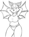  4:5 absurd_res anthro chiropteran female hi_res mammal monochrome six343 slightly_chubby solo 
