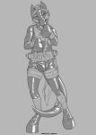  2020 absurd_res anthro belt biped boots clothing equid equine footwear grey_background greyscale handwear harness hi_res hoof_boots hoof_gloves horse male mammal monochrome null_bulge petplay ponyplay roleplay simple_background standing tempestus_vulpis 