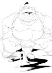  2021 absurd_res anthro balls canid canine genitals hi_res kemono live-a-hero male mammal overweight overweight_anthro overweight_male penis raccoon_dog shoen sigenoya sketch solo takotyutyu tanuki video_games 