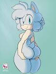  anthro argento big_butt blue_eyes breasts butt countmoxi eulipotyphlan fan_character female fur hedgehog hi_res holding_butt looking_back mammal nipples nude solo sonic_the_hedgehog_(series) sophie_(argento) white_body white_fur 