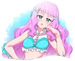  1girl blue_eyes bracelet eyebrows head_fins jewelry laura_(precure) long_hair looking_at_viewer pink_hair precure sidelocks solo tropical-rouge!_precure upper_body yoban 