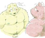  2021 anthro balls belly blush duo eyes_closed flaccid genitals hi_res kemono male mammal moobs nipples overweight overweight_male penis small_penis suishou0602 ursid 