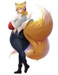  2_tails accessory alpha_channel alternate_version_at_source animal_humanoid bianca_(tits) big_breasts big_butt big_tail biped black_boots black_bottomwear black_clothing black_footwear black_pants blonde_hair boots bottomwear breasts butt canid canid_humanoid canine canine_humanoid clothed clothing curvaceous curvy_figure digital_media_(artwork) dipstick_ears dipstick_tail eyelashes eyewear female fluffy fluffy_tail footwear fox_humanoid full-length_portrait fully_clothed fur glasses glistening glistening_clothing glistening_hair hair hair_accessory hand_on_hip hi_res huge_breasts humanoid humanoid_hands inner_ear_fluff light_body light_skin looking_at_viewer looking_back mammal mammal_humanoid monotone_hair multi_tail multicolored_body multicolored_ears multicolored_fur multicolored_tail pants portrait pose purple_eyes rear_view red_clothing red_sweater red_topwear shirt simple_background sinensian small_waist smile solo standing sweater thick_thighs tight_clothing topwear transparent_background trials_in_tainted_space tuft two_tone_body two_tone_ears two_tone_fur two_tone_tail voluptuous white_clothing white_inner_ear_fluff white_shirt white_topwear wide_hips yellow_body yellow_fur 