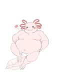  &lt;3 2021 amphibian anthro axolotl belly blush clothing male mole_salamander moobs navel overweight overweight_anthro overweight_male pie_furry pink_body salamander_(amphibian) simple_background solo underwear white_background 