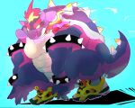  2021 anthro biped blue_background bowser bowser&#039;s_fury dumdum fury_bowser hi_res humanoid_hands kemono koopa mario_bros nintendo overweight scalie simple_background solo video_games 