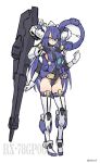  1girl bangs boots breasts clenched_hand covered_navel eyebrows_visible_through_hair gloves green_eyes gundam gundam_0083 gundam_gp-00_blossom highres i.takashi leotard long_hair looking_to_the_side mecha_musume medium_breasts personification sketch solo thigh_boots thighhighs white_background white_gloves 