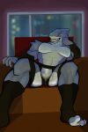  absurd_res anthro bulge clothing dc_comics fangs feet fish gz_draws hi_res humanoid jockstrap king_shark looking_at_viewer male marine muscular muscular_male musk shark solo underwear 