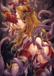  anal anus armor blonde_hair boots bow breast_squeeze breasts broken_armor commission granblue_fantasy hair_bow highres knee_boots kuragetakos large_breasts long_hair nipples pussy red_bow red_shirt sex shirt skeb_commission spread_anus spread_pussy tentacle_sex tentacles thighhighs tied_hair torn_clothes vaginal vira_lilie 