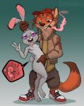 acid anthro baby bad_parenting breasts canid canine catfistingparty_(artist) disney drugs duo female fetus fox hi_res judy_hopps lagomorph leporid male male/female mammal multi_nipple nick_wilde nike nipples pills pregnant rabbit small_breasts smoking tongue tongue_out young zootopia 