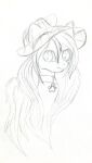  big_eyes clothing collar equid equine hair hat headgear headwear hi_res horse long_hair mammal paws pony selinatc sketch traditional_media_(artwork) 