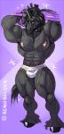  2016 anthro armpit_hair black_body black_fur black_hair body_hair bulge clothed clothing equid equine fur hair hooves horn huge_muscle looking_at_viewer male mammal nipples pink_nipples shirt solo sparkles stagor55 standing topwear underwear underwear_only undressing unicorn 