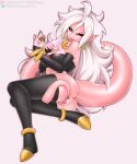  2020 alien alien_humanoid black_sclera breasts butt dragon_ball female food genitals hair holding_food holding_muffin holding_object humanoid humanoid_pointy_ears majin majin_android_21 muffin not_furry pink_body pink_eyes presenting presenting_pussy pussy simple_background slimedrippy smile solo tongue tongue_out white_background white_hair 