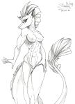  anthro breasts cute_face female friendship_is_magic hasbro hi_res ki&#039;rinaes muscular muscular_anthro muscular_female my_little_pony my_little_pony:_the_movie_(2017) nipples nude pinup pose sketch solo solo_focus sunny_way tempest_shadow_(mlp) traditional_media_(artwork) 