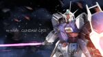  beam_saber character_name dated gundam gundam_0083 gundam_gp-01_zephyranthes holding holding_shield holding_sword holding_weapon looking_down mecha mobile_suit no_humans science_fiction serike_w shield signature solo space sword v-fin weapon 