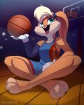  absurd_res anthro ball basketball basketball_(ball) breasts clothing female gloves green_eyes handwear hi_res lagomorph leporid lola_bunny looney_tunes mammal paws rabbit small_breasts solo space_jam vesmirart warner_brothers 