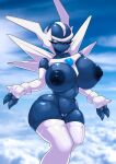  2021 absurd_res anthro anthrofied ashraely big_breasts biped blush bodily_fluids breasts butt claws colored curvy_figure dialga digital_drawing_(artwork) digital_media_(artwork) dragon female front_view genitals hi_res horn huge_breasts legendary_pok&eacute;mon looking_at_viewer mammal nintendo nipples non-mammal_breasts nude pok&eacute;mon pok&eacute;mon_(species) pok&eacute;morph pussy red_eyes simple_background solo thick_thighs video_games voluptuous white_body wide_hips 