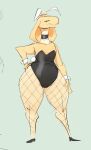  2021 annoyed anthro bunny_costume choker clothing cobra costume fangs female fishnet flat_chested floppy_ears hands_on_hips hi_res jewelry kkoart long_neck looking_at_viewer markings necklace reptile scales scalie simple_background simple_eyes sketch snake solo standing thick_thighs wide_hips 