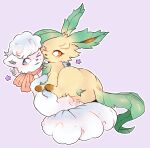  alolan_vulpix blue_eyes bodily_fluids bow_ribbon duo eeveelution elemental_creature female female/female feral feral_on_feral fleecie flora_fauna fur genital_fluids genitals gloves_(marking) grey_background interspecies leafeon leg_markings looking_at_viewer markings multi_tail nintendo one_eye_closed orange_eyes plant pok&eacute;mon pok&eacute;mon_(species) pussy pussy_juice regional_form_(pok&eacute;mon) scarf sex simple_background socks_(marking) tribadism vaginal video_games white_body white_fur wink yellow_body yellow_fur 