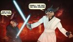  absurd_res anthro canid canine canis carbon dobermann domestic_dog duo female hi_res jedi lightsaber male male/female mammal melee_weapon paizli pinscher star_wars thehuntingwolf weapon 