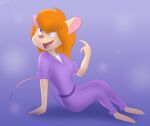  anthro barefoot chip_&#039;n_dale_rescue_rangers disney feet female gadget_hackwrench hi_res mammal mouse murid murine nietzab open_mouth open_smile rodent sitting smile solo 