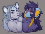  alolan_persian anthro anthrofied beauty_mark big_breasts blue_eyes breast_squish breasts bust_portrait choker collarbone duo ear_piercing ear_ring eyebrows felid female female/female gem gwen_(vincentdraws) hair hi_res highlights_(coloring) hoop_earrings jewelry lips long_hair looking_at_viewer luxray mammal markings mature_anthro mature_female mole_(marking) necklace nintendo persian_(pok&eacute;mon) piercing pok&eacute;mon pok&eacute;mon_(species) portrait pouting red_sclera regional_form_(pok&eacute;mon) roxanne_(unluckyoni) signature simple_background sly squish thick_bottom_lip unluckyoni video_games whiskers yellow_eyes 