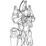  alien blush clothed clothing faceless_human female from_behind_(disambiguation) fully_clothed halo_(series) hand_on_shoulder human larger_male machine male mammal microsoft monochrome power_armor qwertyas1 raised_leg sangheili size_difference sketch smaller_female spartan_(halo) standing video_games xbox_game_studios 