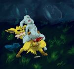  2016 after_sex anthro bodily_fluids breasts cave cave_story colored cum cum_in_pussy cum_inside cum_leaking duo eeveelution female feral genital_fluids genitals grass hatiimiga hi_res interspecies jolteon lagomorph male male/female mammal mimiga nintendo on_bottom on_top penis plant pok&eacute;mon pok&eacute;mon_(species) pok&eacute;philia pregnant pregnant_female pregnant_sex reverse_cowgirl_position sex small_breasts video_games 