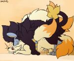  all_fours ambiguous_fluids bulge doggystyle duo feral from_behind_position fur hi_res lonewolffl luxray ninetales nintendo pok&eacute;mon pok&eacute;mon_(species) sex video_games 
