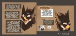  2019 android anthro avian beak black_body black_fur black_nose brown_body brown_feathers dialogue digital_media_(artwork) domestic_cat duo english_text feathers felid feline felis female fluff-kevlar fur hair machine male mammal robot speech_bubble talons text vale_(fluff-kevlar) warning_(fluff-kevlar) white_body white_fur white_hair yellow_body yellow_fur 