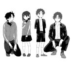  1girl 3boys ahoge brother_and_sister brothers child cosplay fate/zero fate_(series) father_and_son formal hair_ribbon long_hair matou_byakuya matou_byakuya_(cosplay) matou_kariya matou_kariya_(cosplay) matou_sakura matou_shinji multiple_boys ribbon ronpaxronpa short_hair shorts siblings skirt suit sweater turtleneck uncle_and_niece younger 