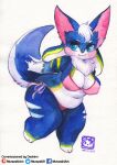  absurd_res anthro bikini chibi clothing curvy_figure female fur hair hi_res looking_away midriff murazaki navel neck_tuft nipple_outline painting_(artwork) simple_background slightly_chubby smile solo standing swimwear thick_thighs traditional_media_(artwork) tuft unknown_species voluptuous watercolor_(artwork) white_background wide_hips 