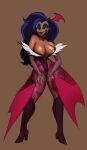  artblush bat_wings big_breasts breasts cleavage clothed clothing female hi_res huge_breasts human leotard mammal membrane_(anatomy) membranous_wings morrigan_(cosplay) o.k._k.o._lets_be_heroes thick_thighs vampire wide_hips wilhamena wings 