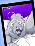  absurd_res anthro ass_up bovid bovine butt cattle condom facial_hair fur hair hi_res horn kemono looking_at_viewer male mammal muscular muscular_anthro muscular_male orange_lin sexual_barrier_device simple_background smile solo 