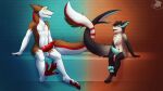  absurd_res anthro brother brothers duo ear_piercing entwined_tails facial_piercing fish furred_shark genitals hi_res incest_(lore) knot lip_piercing male male/male marine navel navel_piercing odin_(wulframite) paws penis pheonixbat piercing ribbed_penis sergal shark sibling smile smirk tail_coil wulframite 