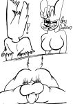  absurd_res balls big_balls big_breasts big_butt breasts butt canid canid_demon damian_(zoophobia) demon duo female from_front_position genitals hellhound hi_res hiddenears_(artist) kayla_(zoophobia) male mammal mating_press monochrome sex smile smirk zoophobia 