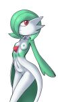  bottomless breasts chest_spike clothed clothing dress female fours_(artist) gardevoir green_hair hair hi_res humanoid looking_at_viewer nintendo pok&eacute;mon pok&eacute;mon_(species) red_eyes short_hair skinny small_breasts solo spikes spikes_(anatomy) video_games white_body 