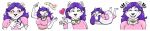  anthro ashwolves5 blowing_kiss cute_expression dancing felid female laugh lips long_image lumi mammal pantherine shy snow_leopard solo stickers thick_bottom_lip wide_image 