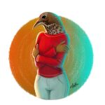  2020 anthro avian beak bertie bird black_eyes brown_body brown_feathers clothed clothing crossed_arms feathers female front_view fully_clothed hi_res lisita netflix oscine passerine portrait solo three-quarter_portrait thrush_(bird) tuca_and_bertie 