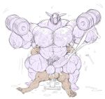  2017 anal anthro antlers avian balls beak big_balls big_pecs big_penis bodily_fluids cervid cum dumbbell duo ejaculation erection excessive_cum front_view genital_fluids genitals horn huge_balls huge_muscle huge_penis humanoid_genitalia humanoid_penis hyper hyper_balls hyper_genitalia hyper_penis lifting male male/male mammal musclegut muscular nipple_fetish nipple_pinch nipple_play nipples nude open_mouth pecs penis pinch sex sitting sketch stagor55 sweat vein veiny_penis weights 