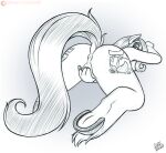  anthro butt cutie_mark digital_media_(artwork) drxii earth_pony equid equine fan_character female genitals hair hasbro hi_res horse ipsywitch ipsywitch_(tumblr) looking_back mammal masturbation my_little_pony penetration pony presenting pussy raised_tail simple_background solo 