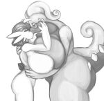  2020 absurd_res antennae_(anatomy) anthro areola big_breasts big_butt breast_size_difference breast_squish breasts butt clothing curled_tail dirtrossrisen dragon duo eyelashes eyes_closed female female/female french_kissing gardevoir goodra greyscale hair hand_on_cheek hi_res hug huge_breasts humanoid kissing larger_female leaning leaning_forward legwear mammal monochrome narrowed_eyes nintendo nude pok&eacute;mon pok&eacute;mon_(species) portrait romantic_couple side_view size_difference smaller_female squish standing thick_thighs thigh_highs three-quarter_portrait tongue tongue_out video_games 