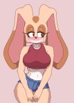  2021 absurd_res aged_up blush brown_eyes clothed clothing cream_the_rabbit female fingers front_view fur hi_res lagomorph leporid long_ears mammal rabbit simple_background sonic_the_hedgehog_(series) superbunnygt 