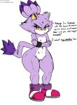  angry anthro big_butt blaze_the_cat breasts butt domestic_cat eyelashes felid feline felis female fur genitals gym hair hi_res humor mammal muscular muscular_anthro muscular_female nipples nude ponytail pussy small_breasts solo sonic_the_hedgehog_(series) text wide_hips xaveknyne 