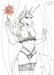  &lt;3 alacorna anthro bra clothing equid equine equis_universe female hi_res horn horse kelesta lingerie mammal muscular nude panties smile solo sunny_way traditional_media_(artwork) underwear 