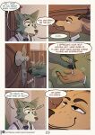  absurd_res anthro antlers beastars black_lips blush brown_body brown_eyes brown_fur brown_nose canid canine canis cervid clothed clothing comic dialogue duo english_text fur grey_body grey_fur hi_res horn legoshi_(beastars) lips louis_(beastars) male male/male mammal necktie page_(disambiguation) suit suspenders text theo_young url wolf 